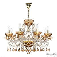 Хрустальная подвесная люстра Bohemia IVELE Crystal 5413/8/240 G Amber/M-1G K721