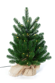 Ель CRYSTAL TREES БЕРГАМО с вплетенной гирляндой 60 см KP3060L