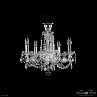 Хрустальная подвесная люстра Bohemia IVELE Crystal 1402/5/141 Ni Leafs Tube