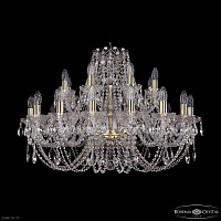 Большая хрустальная люстра Bohemia IVELE Crystal 1406/16+8/300 G