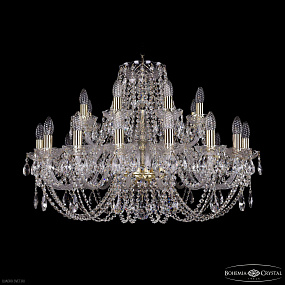 Большая хрустальная люстра Bohemia IVELE Crystal 1406/16+8/300 G