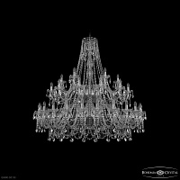 Большая хрустальная люстра Bohemia IVELE Crystal 1411/24+12+6/530/2d Ni