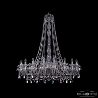 Большая хрустальная люстра Bohemia IVELE Crystal 1411/20/460/h-151 Ni