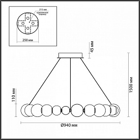 Подвесная светодиодная люстра Odeon Light CRYSTAL 5008/45L
