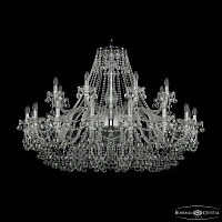 Большая хрустальная люстра Bohemia IVELE Crystal 1409/16+8/460 Ni