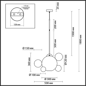 Светодиодный подвесной светильник Odeon Light BUBBLES 4640/12LB