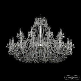 Большая хрустальная люстра Bohemia IVELE Crystal 1409/16+8/460 Ni