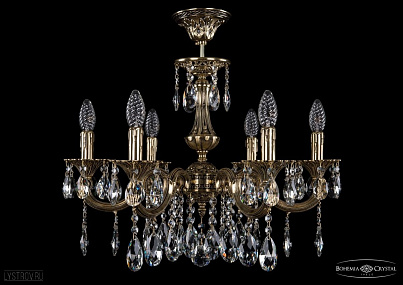 Литая подвесная люстра с хрусталем Bohemia IVELE Crystal 1702/6/210/A/GB