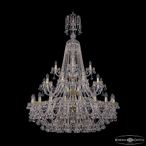Большая хрустальная люстра Bohemia IVELE Crystal 1409/20+10+5/400/XL-159/3d G