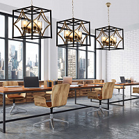 Подвесная люстра Lumina Deco Quadrato LDP 1223-4 BK+MD