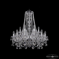 Большая хрустальная люстра Bohemia IVELE Crystal 1411/12+6/240/h-80 Ni