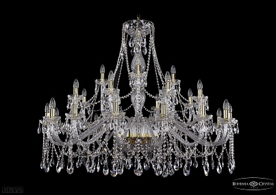 Хрустальная подвесная люстра Bohemia IVELE Crystal 1413/16+8+4/460-100/G