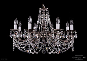 Литая подвесная люстра с хрусталем Bohemia IVELE Crystal 1702/8/265/C/NB
