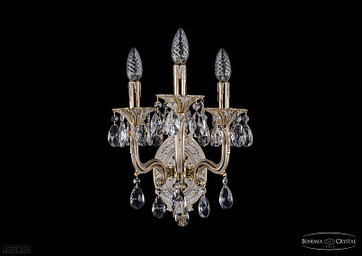 Бра литое с хрусталем Bohemia IVELE Crystal 1702B/3/110+150/A/GW