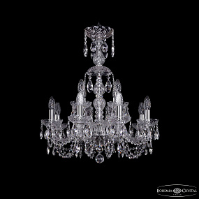 Хрустальная подвесная люстра Bohemia IVELE Crystal 1402/8+4/195/XL-64 Ni