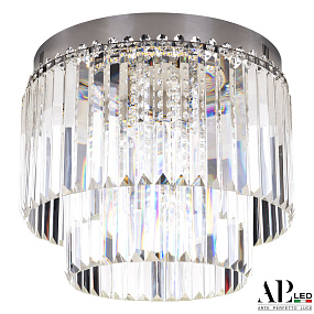 Хрустальная потолочная светодиодная люстра APL LED Sicilia SH09.40.C.Ni.4000.PK