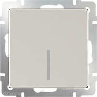 Выключатель одноклавишный с подсветкой (слоновая кость) Werkel WL03-SW-1G-LED-ivory