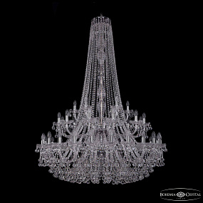 Большая хрустальная люстра Bohemia IVELE Crystal 1409/24+12+6/460/h-174/2d Ni