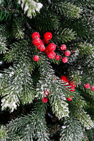 Ель CRYSTAL TREES Лаки заснеженная с ягодами 230 см. KP1123