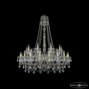 Большая хрустальная люстра Bohemia IVELE Crystal 1411/20+10/400/h-130 G