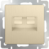 Розетка телефонная RJ-11 и Еthernet RJ-45 (шампань рифленый) Werkel WL10-RJ11-45
