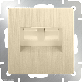 Розетка телефонная RJ-11 и Еthernet RJ-45 (шампань рифленый) Werkel WL10-RJ11-45