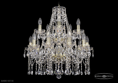 Хрустальная подвесная люстра Bohemia IVELE Crystal 1413/10+5/200/2d/G