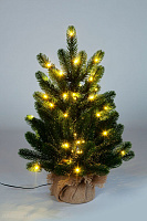 Ель CRYSTAL TREES БЕРГАМО с вплетенной гирляндой 60 см KP3060L