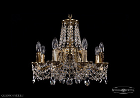 Литая подвесная люстра с хрусталем Bohemia IVELE Crystal 1771/8/150/C/GB