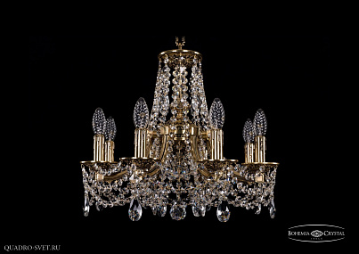 Литая подвесная люстра с хрусталем Bohemia IVELE Crystal 1771/8/150/C/GB