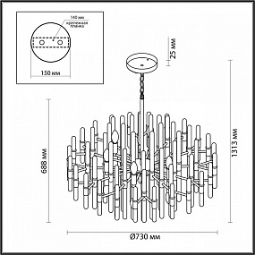 Большая люстра Odeon Light STIKA 4988/12