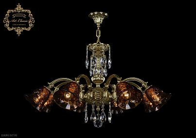 Хрустальная подвесная люстра Bohemia Art Classic 31.31.8.NV215IV.150SP.G.Sp.Amber.1B