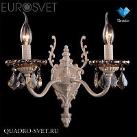 Бра EUROSVET 3281 3281/2 белый с золотом/тонированный хрусталь Strotskis