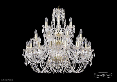 Хрустальная подвесная люстра Bohemia IVELE Crystal 1402/16+8+4/300/3d/G