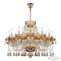Хрустальная подвесная люстра Bohemia IVELE Crystal 5413/10+5/240 G Amber/M-1G K721