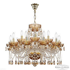 Хрустальная подвесная люстра Bohemia IVELE Crystal 5413/10+5/240 G Amber/M-1G K721