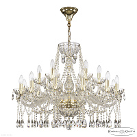 Большая хрустальная люстра Bohemia IVELE Crystal 5413/12+6/300 G Clear/M-1H