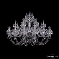 Большая хрустальная люстра Bohemia IVELE Crystal 1406/16+8/460 Ni