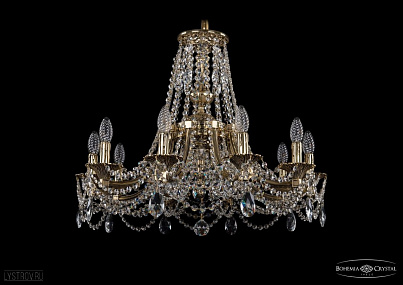 Литая подвесная люстра с хрусталем Bohemia IVELE Crystal 1771/10/220/C/GB