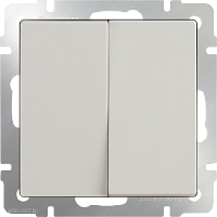 Выключатель двухклавишный проходной (слоновая кость) Werkel WL03-SW-2G-2W-ivory