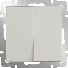 Выключатель двухклавишный проходной (слоновая кость) Werkel WL03-SW-2G-2W-ivory