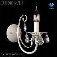 Бра EUROSVET 3305 3305/1 белый с золотом/прозрачный хрусталь Strotskis