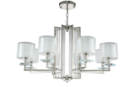 Большая люстра Crystal Lux NICOLAS SP-PL8 NICKEL/WHITE