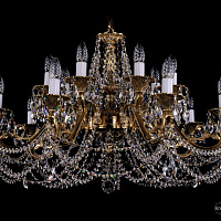 Литая подвесная люстра с хрусталем Bohemia IVELE Crystal 1703/14/320/C/G