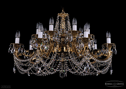 Литая подвесная люстра с хрусталем Bohemia IVELE Crystal 1703/14/320/C/G