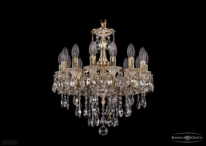 Литая подвесная люстра с хрусталем Bohemia IVELE Crystal 1707/14/125/B/GW