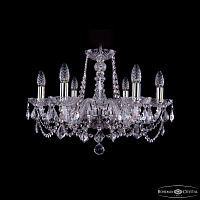 Хрустальная подвесная люстра Bohemia IVELE Crystal 1402/6/195/Ni/Leafs