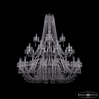 Большая хрустальная люстра Bohemia IVELE Crystal 1403/20+10+5/530/3d Ni