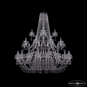 Большая хрустальная люстра Bohemia IVELE Crystal 1403/20+10+5/530/3d Ni