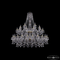 Большая хрустальная люстра Bohemia IVELE Crystal 1411/24+12+6/530/2d G